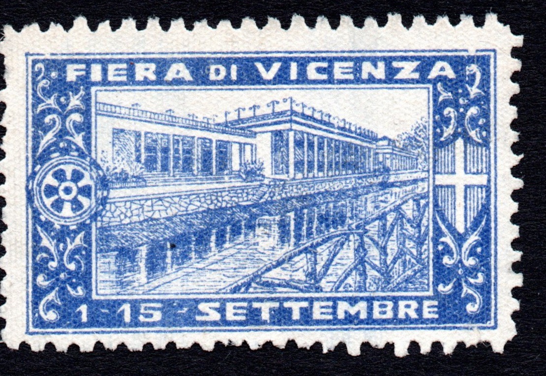 Marca da Bollo del Comune di VICENZA su Carta Bianca di dimensioni 38,5 x 23 mm