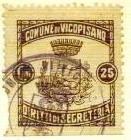 Marca da Bollo del Comune di VICOPISANO su Carta Bianca Sottile di dimensioni 26 x 26 mm