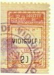 Marca da Bollo del Comune di VIDIGULFO su Carta Bianca Sottile di dimensioni 18 x 27 mm