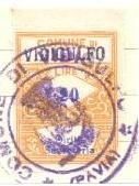 Marca da Bollo del Comune di VIDIGULFO su Carta Bianca di dimensioni 22 x 28 mm