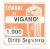 Marca da Bollo del Comune di VIGANO´ su Carta Bianca di dimensioni 20 x 20 mm