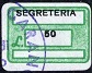 Marca da Bollo del Comune di VIGARANO MAINARDA su Carta Bianca di dimensioni 18,5 x 12,5 mm