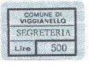 Marca da Bollo del Comune di VIGGIANELLO su Carta Bianca di dimensioni 25 x 17 mm