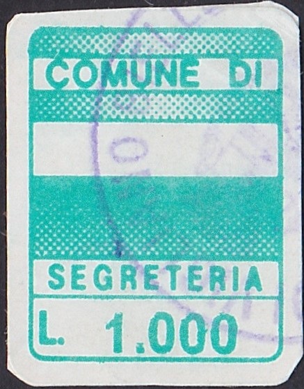 Marca da Bollo del Comune di VIGLIANO BIELLESE su Carta Bianca Sottile di dimensioni 15 x 20 mm
