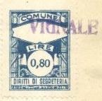 Marca da Bollo del Comune di VIGNALE MONFERRATO su Carta Bianca di dimensioni 21,5 x 28 mm