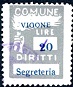 Marca da Bollo del Comune di VIGONE su Carta Bianca di dimensioni 18 x 26 mm