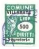 Marca da Bollo del Comune di VILLABATE su Carta Bianca di dimensioni 15 x 20 mm