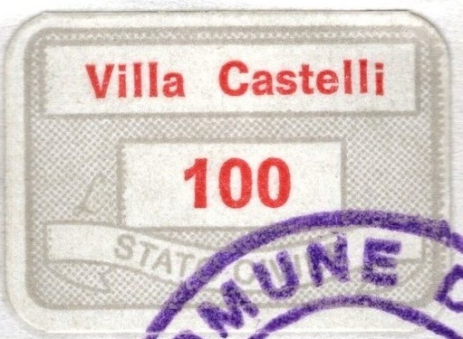 Marca da Bollo del Comune di VILLA CASTELLI su Carta Verde di dimensioni 20 x 14 mm