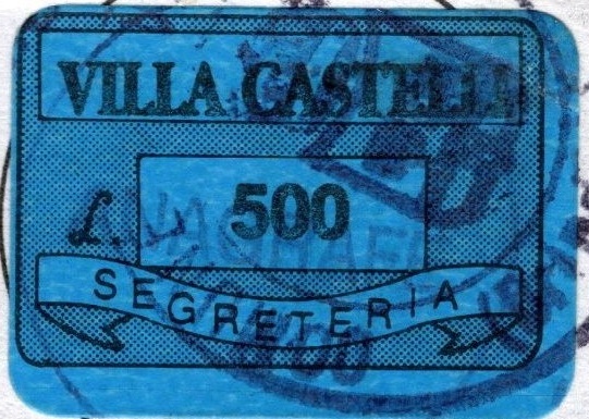 Marca da Bollo del Comune di VILLA CASTELLI su Carta Colorata di dimensioni 20 x 14 mm