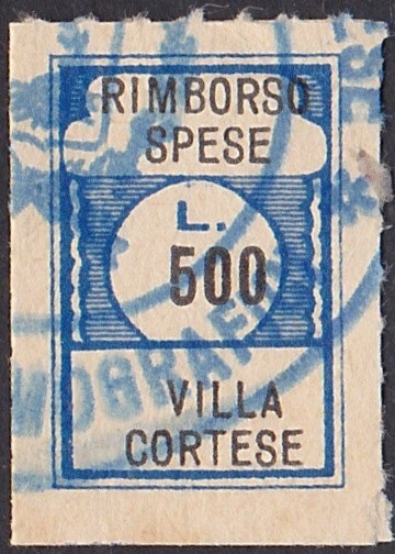 Marca da Bollo del Comune di VILLA CORTESE su Carta Bianca di dimensioni 20 x 26 mm