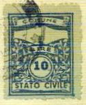 Marca da Bollo del Comune di VILLANOVA MONFERRATO su Carta Bianca Sottile di dimensioni 22,5 x 29 mm