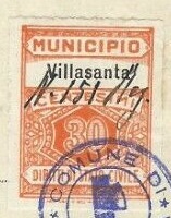 Marca da Bollo del Comune di VILLASANTA su Carta Avana di dimensioni 22,5 x 29 mm