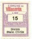Marca da Bollo del Comune di VILLASANTA su Carta Bianca di dimensioni 22 x 28,5 mm