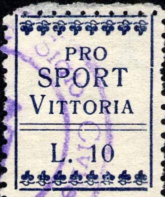 Marca da Bollo del Comune di VITTORIA su Carta Bianca Sottile di dimensioni 19 x 24 mm