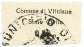 Marca da Bollo del Comune di VITULANO su Carta Bianca Sottile di dimensioni 27 x 14 mm