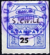 Marca da Bollo del Comune di VOCCA su Carta Bianca di dimensioni 17 x 20 mm