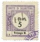 Marca da Bollo del Comune di VOLPAGO DEL MONTELLO su Carta Bianca di dimensioni 23 x 26 mm