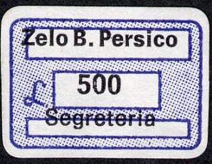 Marca da Bollo del Comune di ZELO BUON PERSICO su Carta Bianca di dimensioni 18,5 x 12,5 mm