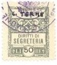 Marca da Bollo del Comune di TERME VIGLIATORE su Carta Bianca di dimensioni 20 x 25 mm