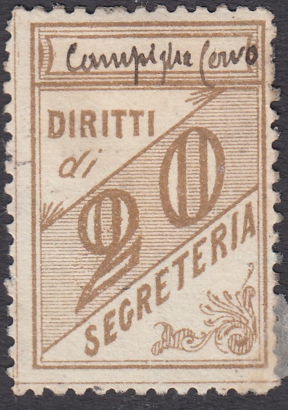 Marca da Bollo del Comune di CAMPIGLIA CERVO su Carta Bianca di dimensioni 14 x 17 mm