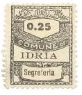 Marca da Bollo del Comune di IDRIA su Carta Bianca di dimensioni 22 x 28,5 mm