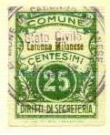 Marca da Bollo del Comune di CARONNO MILANESE (CARONNO) su Carta Bianca di dimensioni 22 x 30 mm