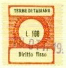Marca da Bollo del Comune di TABIANO TERME su Carta Bianca Sottile di dimensioni 22 x 28 mm