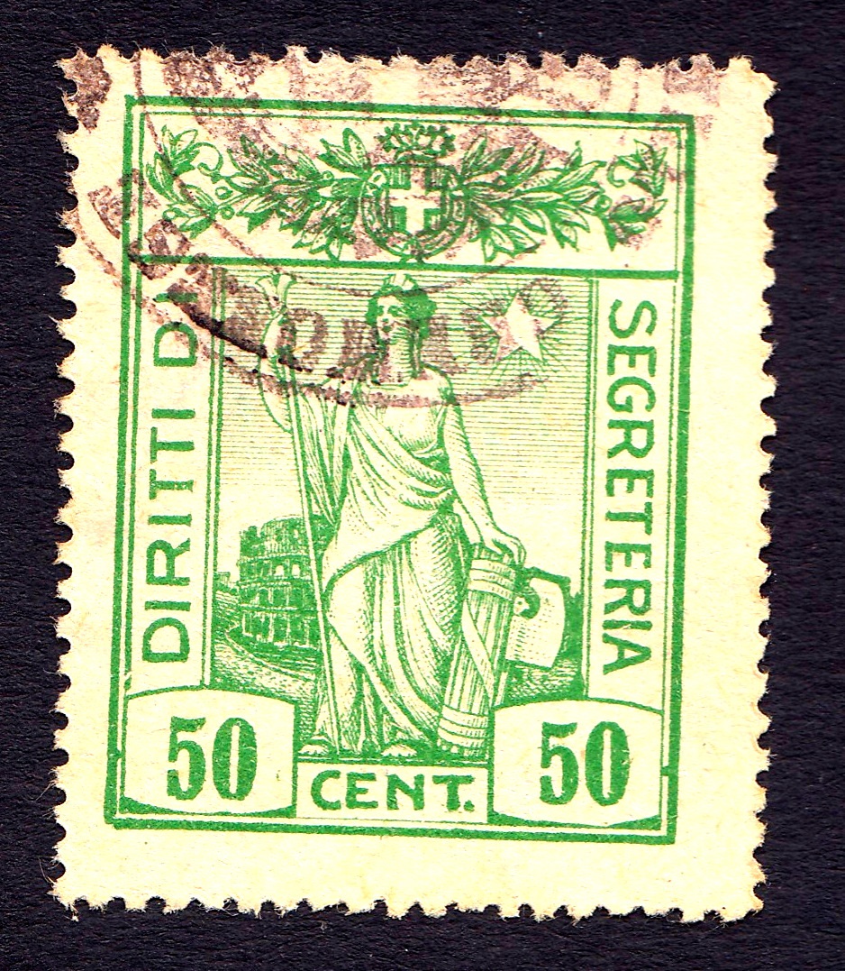 Marca da Bollo del Comune di SESTO CREMONESE su Carta Bianca di dimensioni 26,5 x 33,5 mm