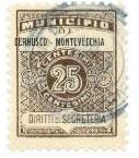 Marca da Bollo del Comune di CERNUSCO MONTEVECCHIA su Carta Bianca di dimensioni 22,5 x 29 mm