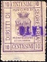 Marca da Bollo del Comune di MONTELEONE DI CALABRIA su Carta Bianca di dimensioni 23,5 x 31 mm
