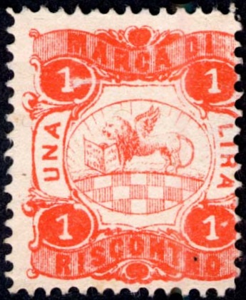 Marca da Bollo del Comune di PORTA SAN MARCO FI su Carta Bianca di dimensioni 22,5 x 24,5 mm